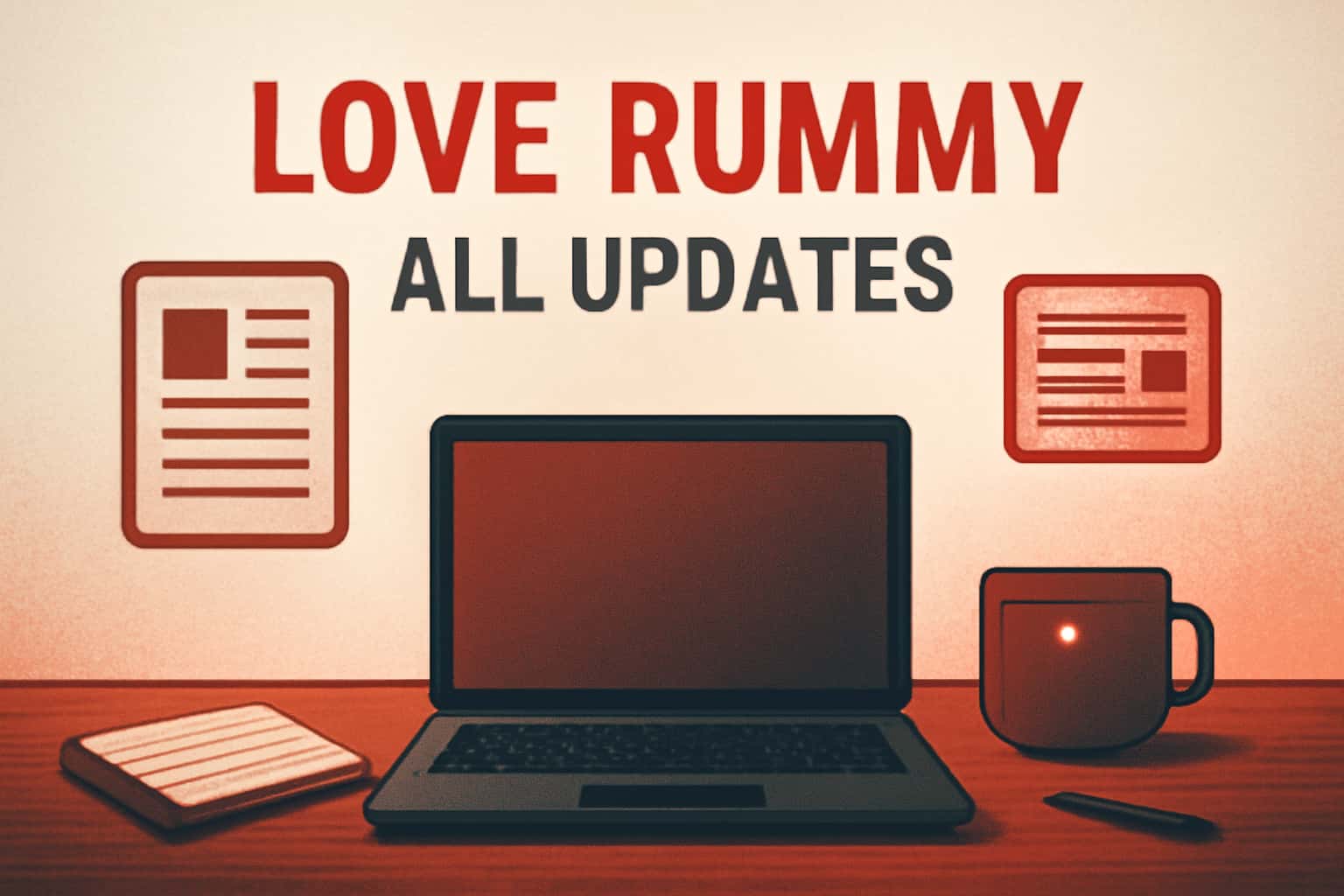Informational scene showcasing the Love Rummy updates.