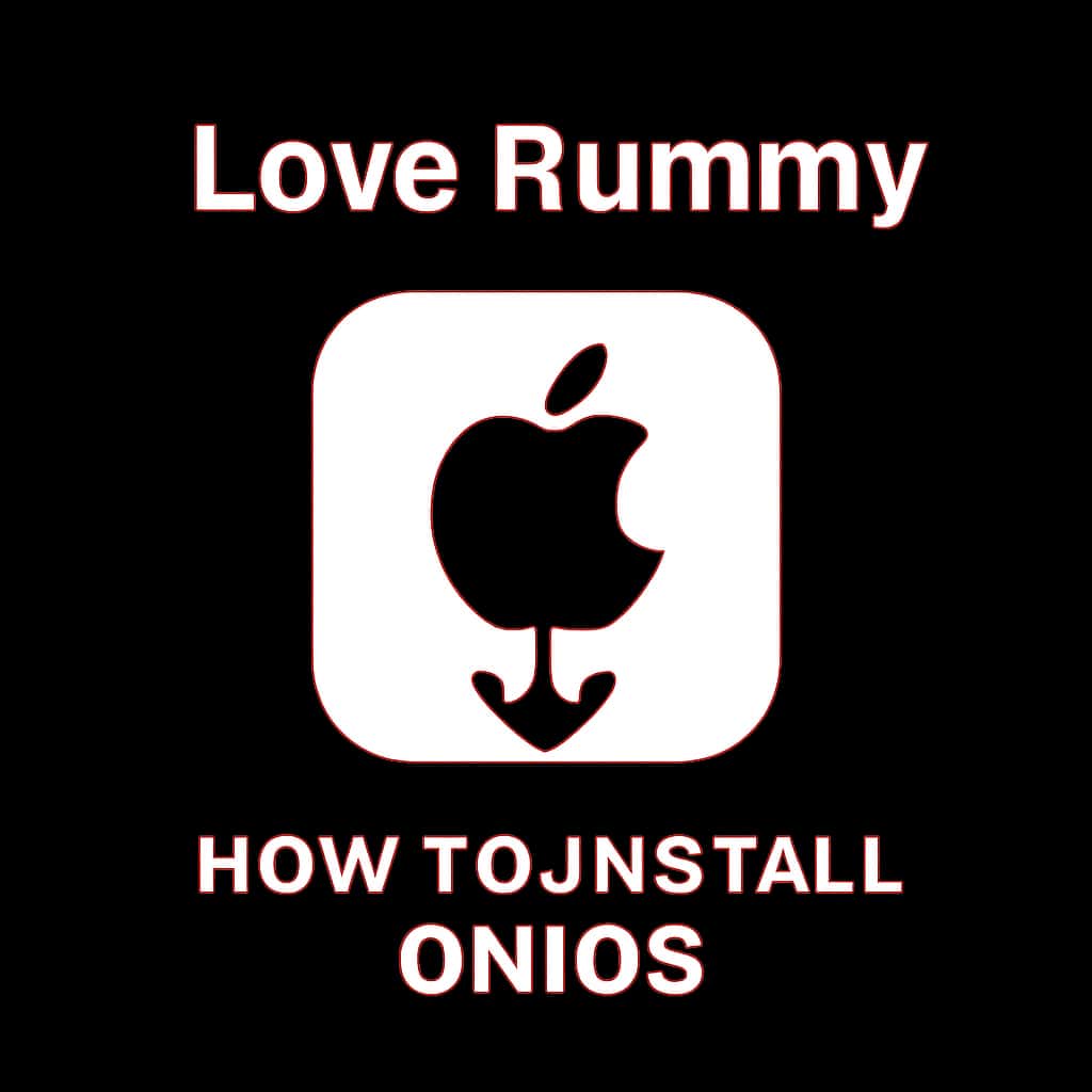 Badge design for Love Rummy installation guide on iOS.