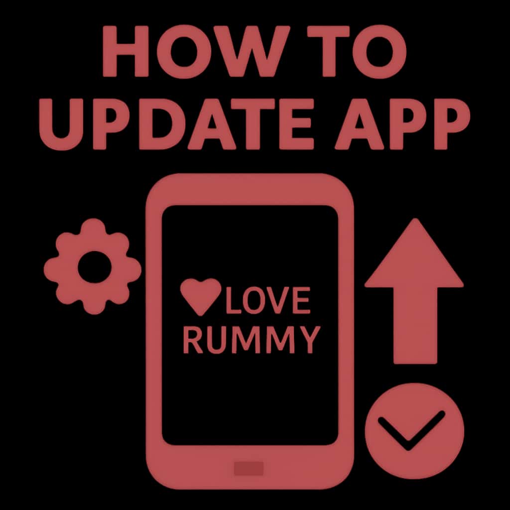 Diagram illustrating the update procedure for the Love Rummy app.
