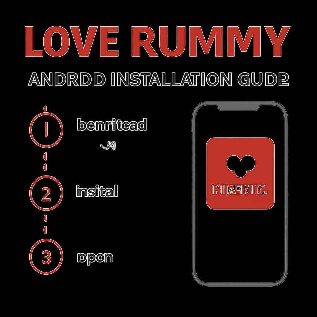 Illustration of the installation steps for Love Rummy.