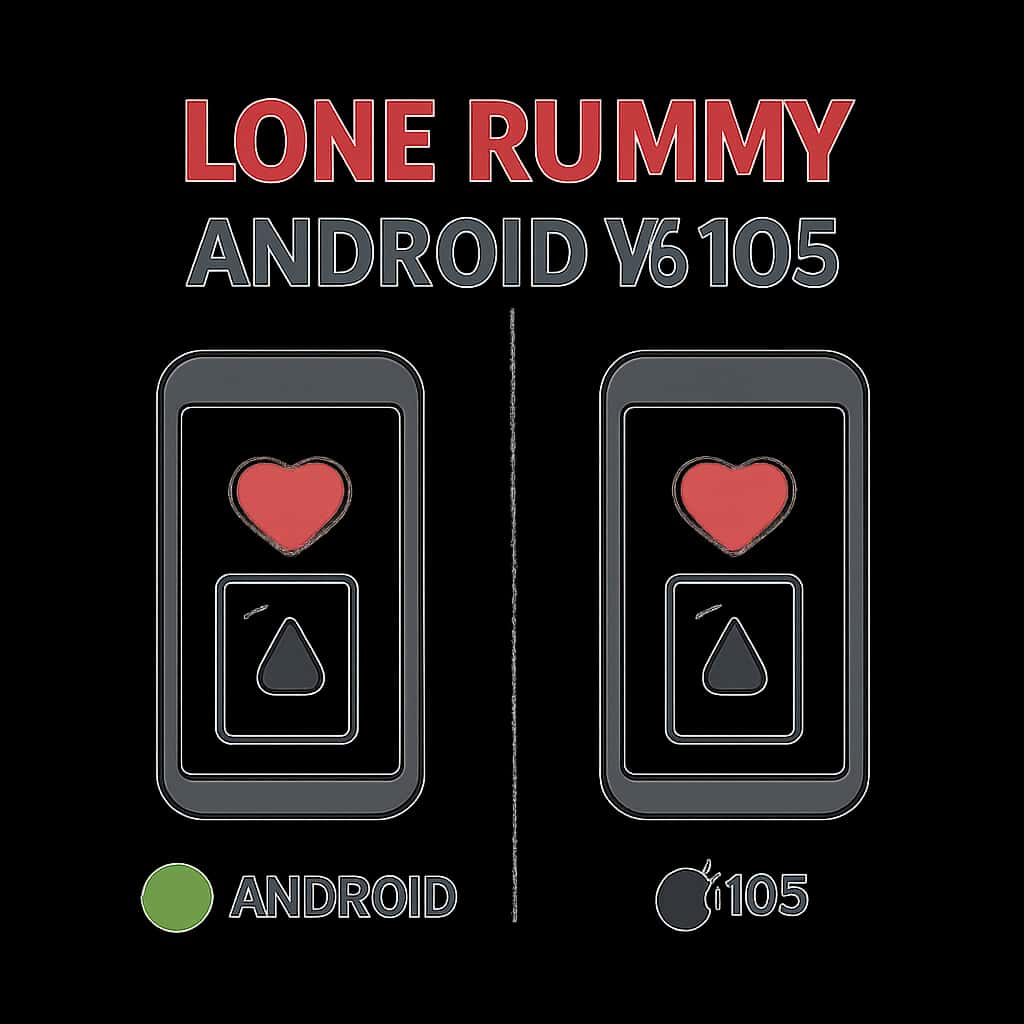 An illustration detailing the differences between Love Rummy on Android and iOS
