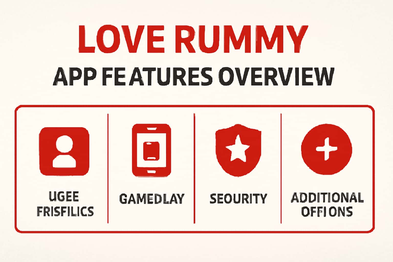 Visual representation of Love Rummy app features overview with modern design.