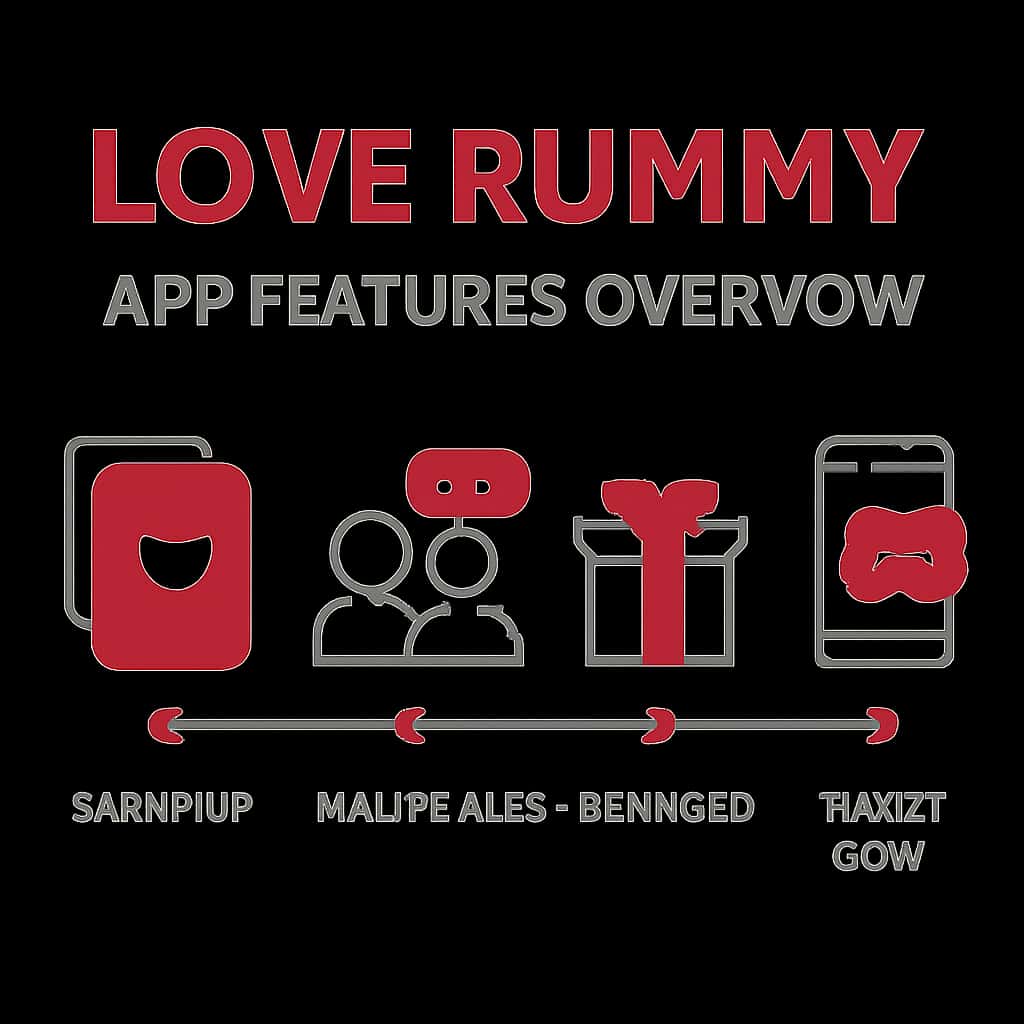 Diagram illustrating key aspects of Love Rummy app features.