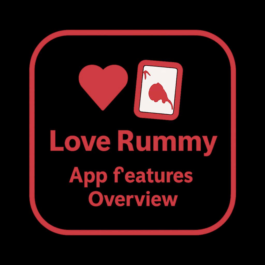 Icon depicting Love Rummy app features overview in a professional style.