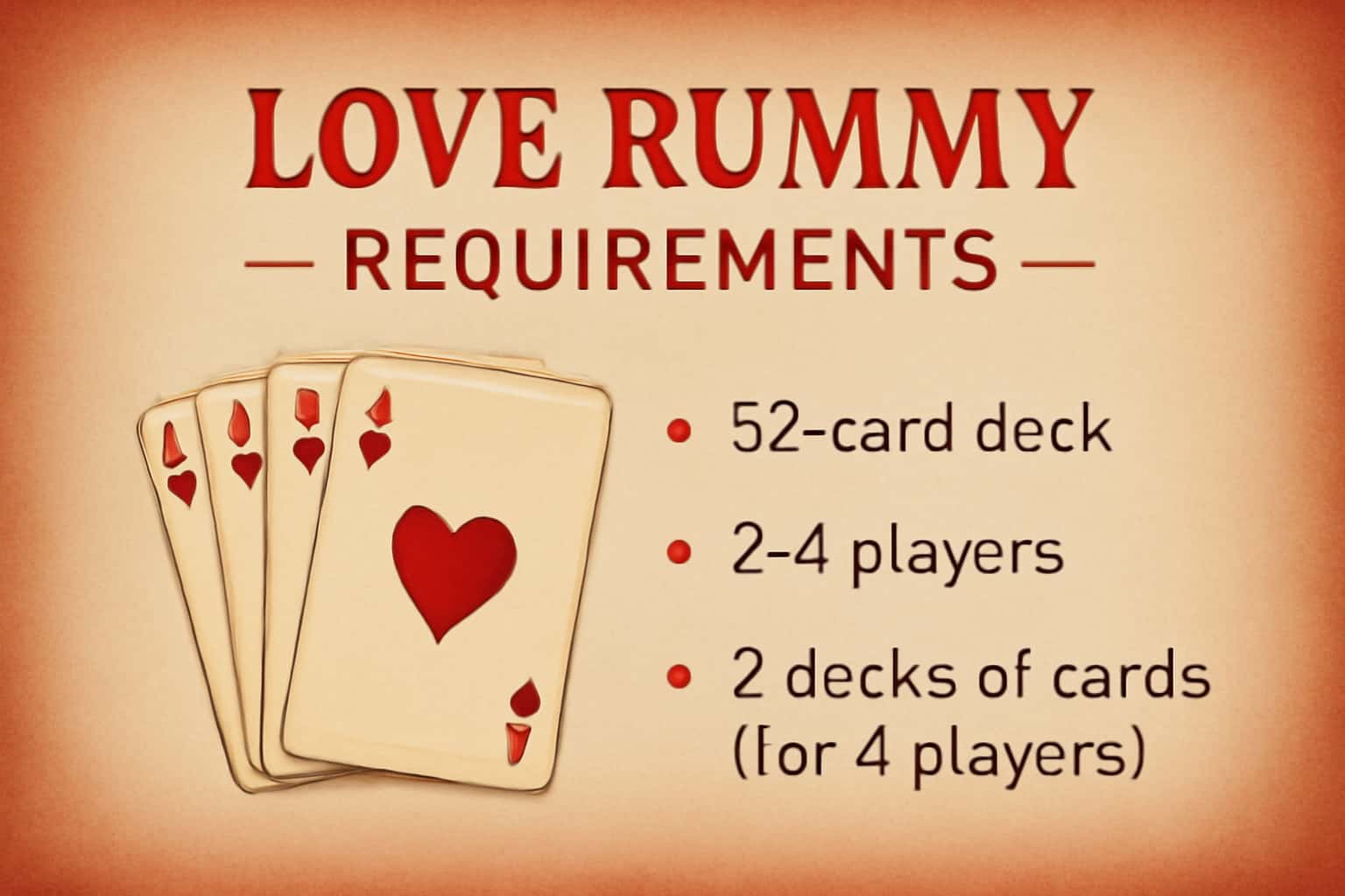 Informational graphic about Love Rummy Requirements