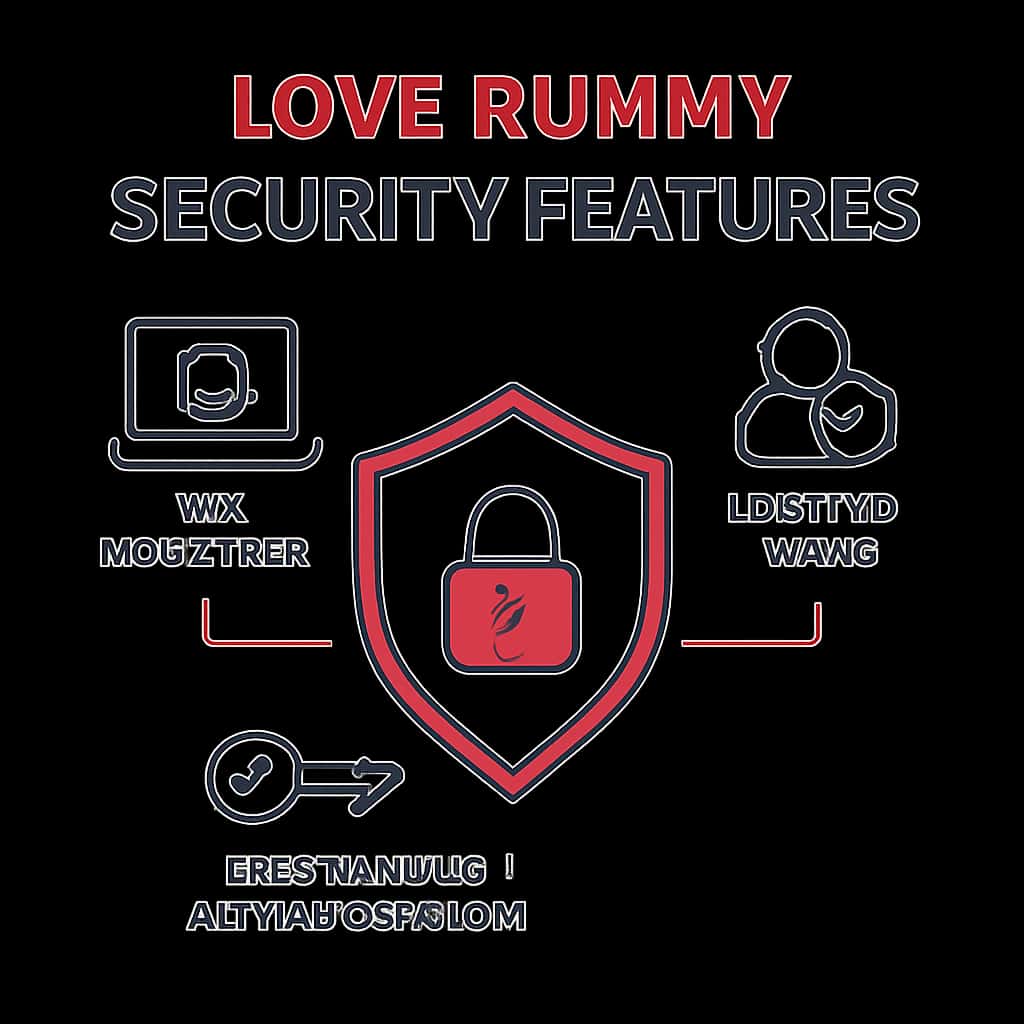 Illustration detailing the security measures in Love Rummy, focusing on user data protection.