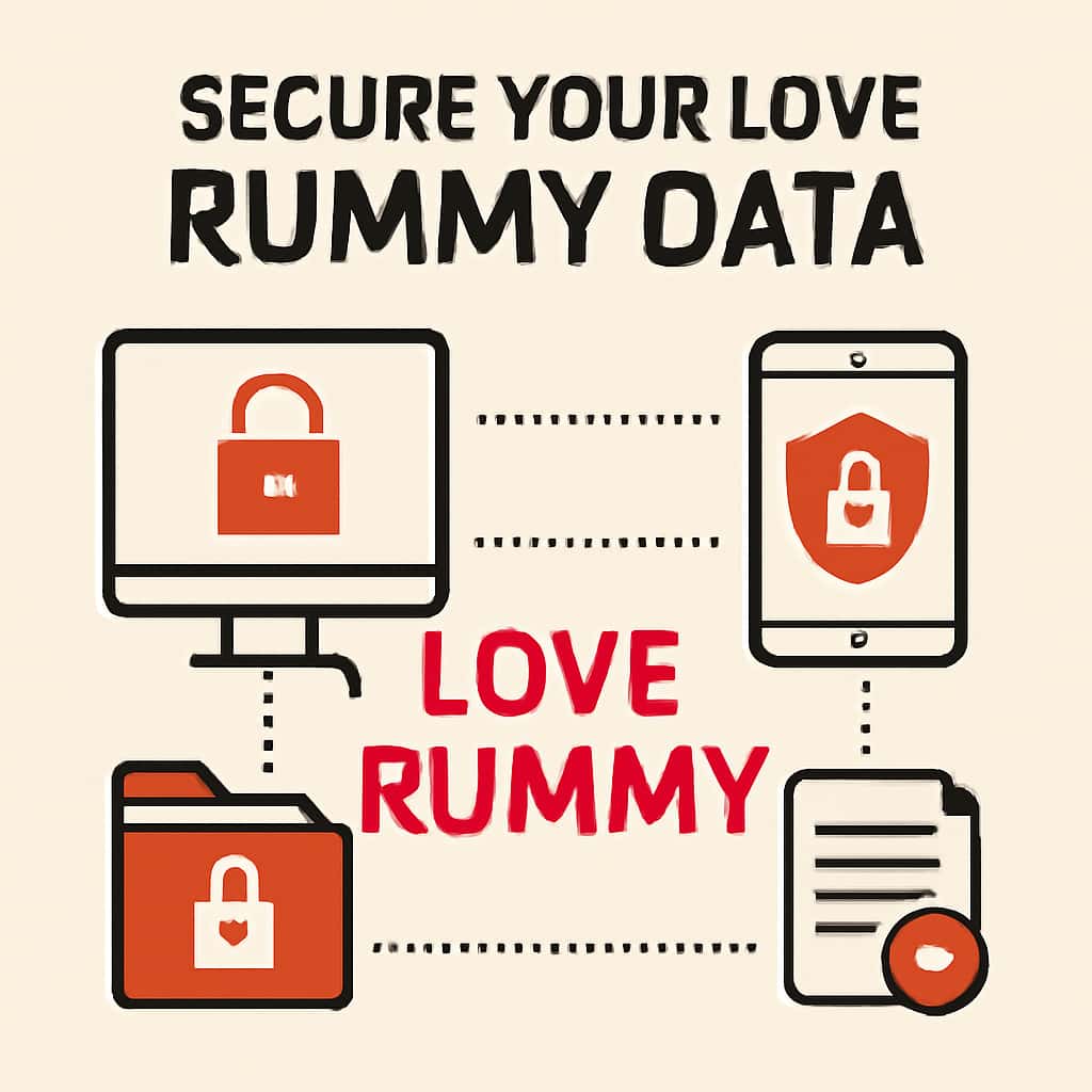 Illustration explaining data security in Love Rummy