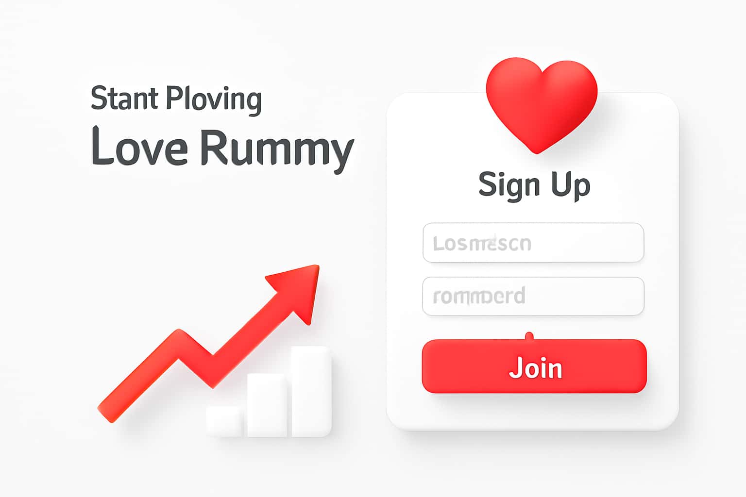 Start Playing Love Rummy - Sign Up Interface